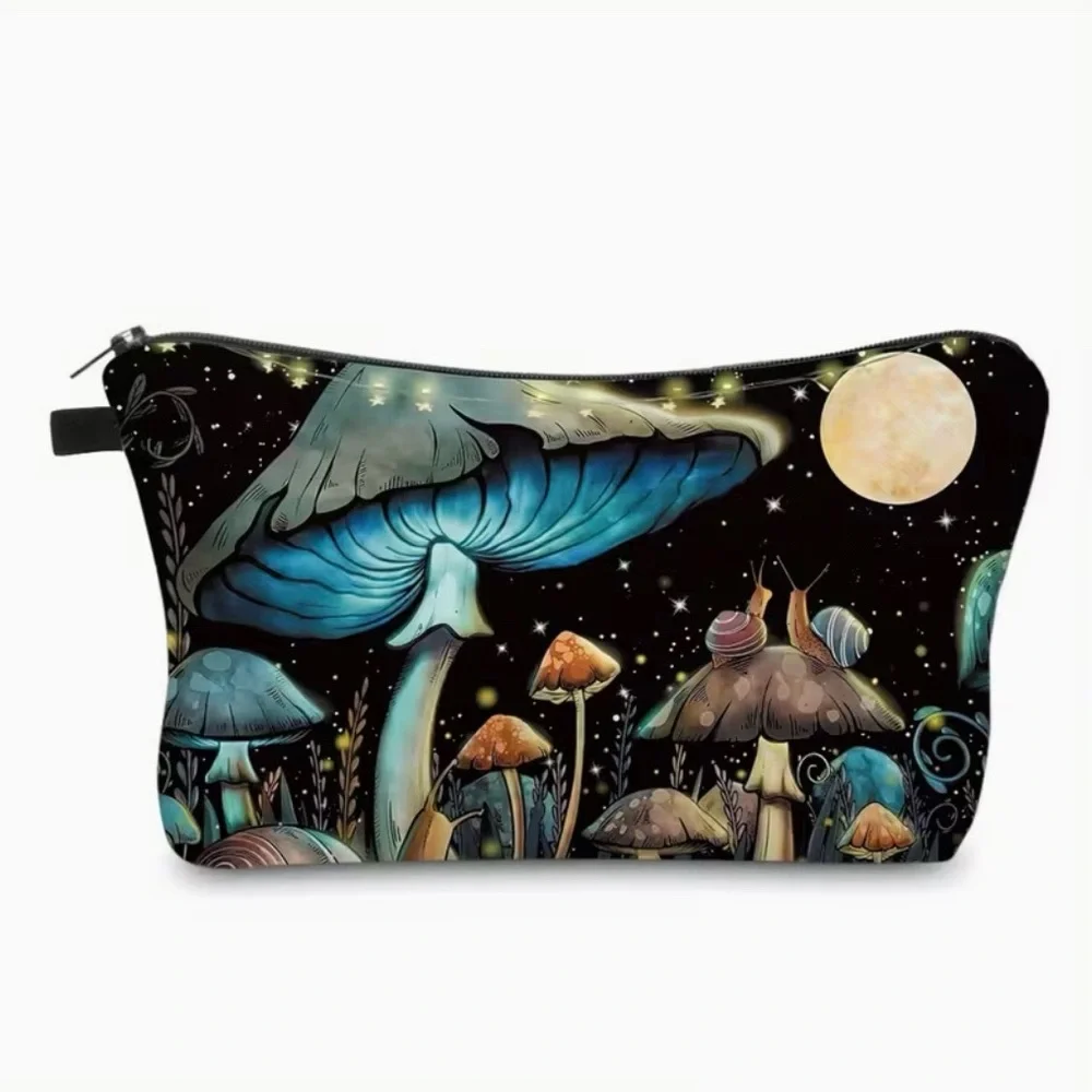 Starry Sky Mushroom Snail Pattern Small Cosmetic Bag Makeup Bag New